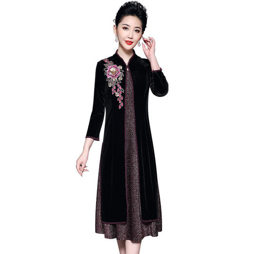 YZL-693新款绣花中长款大码两件套 商品图1