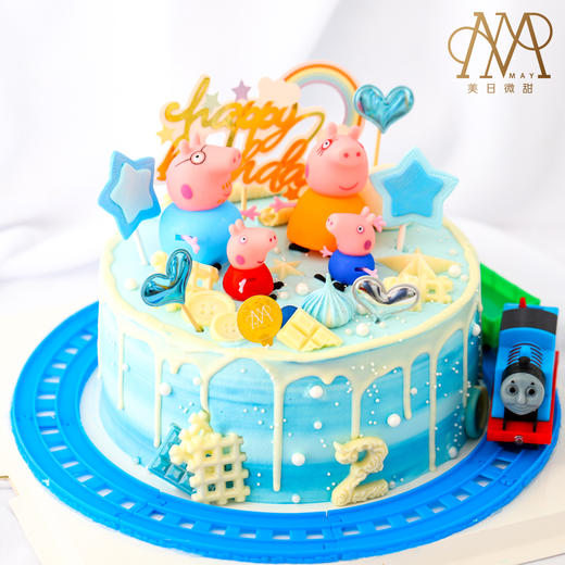3020“小猪佩奇与托马斯” 蓝渐白淋 （送小朋友 周岁 百天 ） 商品图2