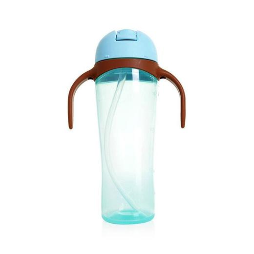 【一般贸易】日本贝亲Pigeon双耳防漏手柄可拆卸吸管训练杯 蓝色 330ml 商品图0