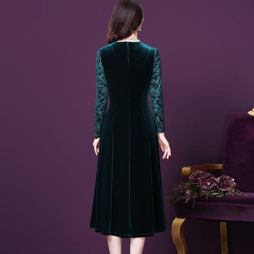 WXY-3930W秋季新款韩版时尚烫钻修身显瘦长袖连衣裙 商品图3