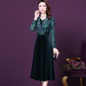 WXY-3930W秋季新款韩版时尚烫钻修身显瘦长袖连衣裙