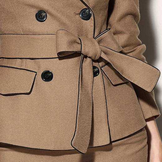 “凯瑟琳职场日记”J7401802C颈袖添香春秋新款时尚修身职业套装裙OL羊毛西装正装两件套裙J7401802C 商品图9