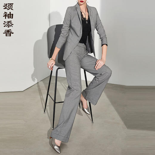 J91A2635A颈袖添香春季OL职业装女装套装新款时尚女士西装正装两件套J91A2635A 商品图0