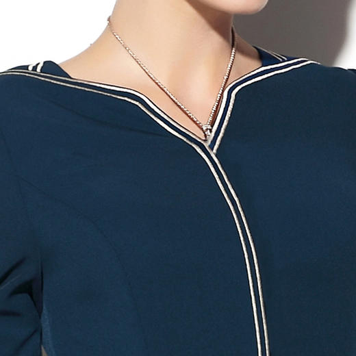 孤品-J7381537B颈袖添香春秋时尚气质中长款ol职业装显瘦包臀女士连衣裙 商品图2