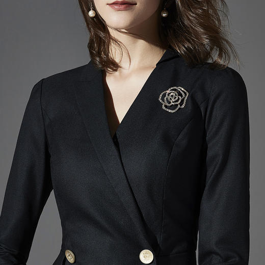 孤品-J8383083B颈袖添香2019秋冬新款时尚气质职业OL修身显瘦包臀羊毛女士连衣裙J8383083B 商品图2