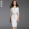 J7281303B颈袖添香季新款气质名媛收腰包臀显瘦女士职场白色连衣裙J7281303B 商品缩略图0