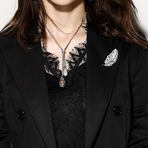 孤品J74A1871A颈袖添香2024春秋黑色OL气质职业装女士小西装裤套装时尚正装J74A1871A 商品图2