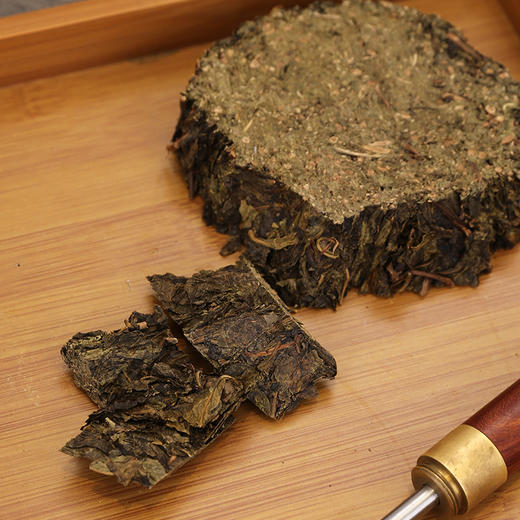 云台崖 正宗湖南安化黑茶百两花卷茶饼陈茶湖南特产礼盒装茶叶 槟榔香 韵味十足 商品图2