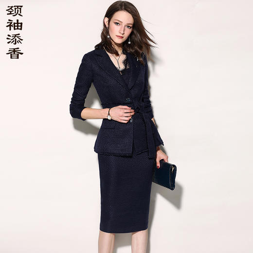 J7401820B颈袖添香春秋新款气质职业装女装OL时尚修身长袖正装西装套装J7401820B 商品图0