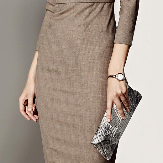 孤品 J8382933颈袖添香新款时尚修身中长款气质七分袖职场装包臀连衣裙女J8382933不退可换 商品图3