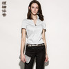 J8232533B颈袖添香新款时尚OL修身气质白衬衫女短袖白色衬衣J8232533B（四季可穿） 商品缩略图0