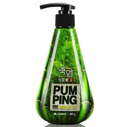 【一般贸易中文】韩国进口 LG牙膏LG竹盐派缤液体按压式牙膏低泡沫型 285g 商品图0