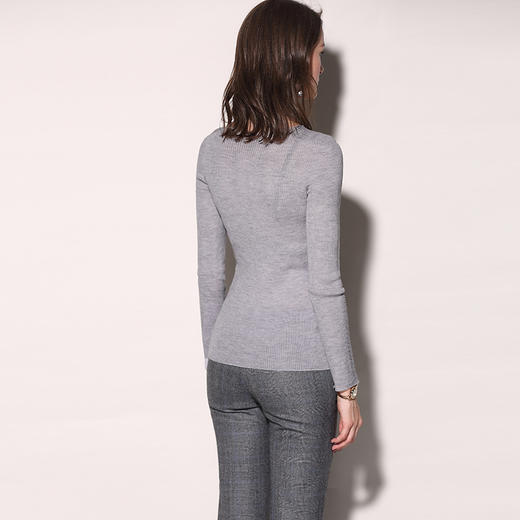 J7421684B颈袖添香秋冬新款女装圆领修身内搭长袖保暖纯色羊毛打底衫J7421684B（不退不换） 商品图1