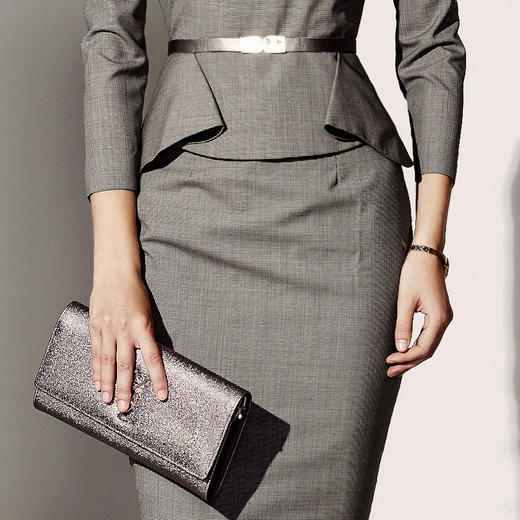 J8382748A颈袖添香2019春秋新款时尚气质修身荷叶边一字领显瘦百搭连衣裙J8382748A 商品图3