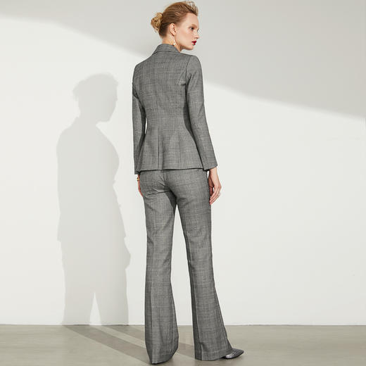 威尔士亲王格 颈袖添香-套裤-J83A3337颈袖添香装新款OL职场装女装时尚工作服女士西装长裤套装J83A3337 商品图1
