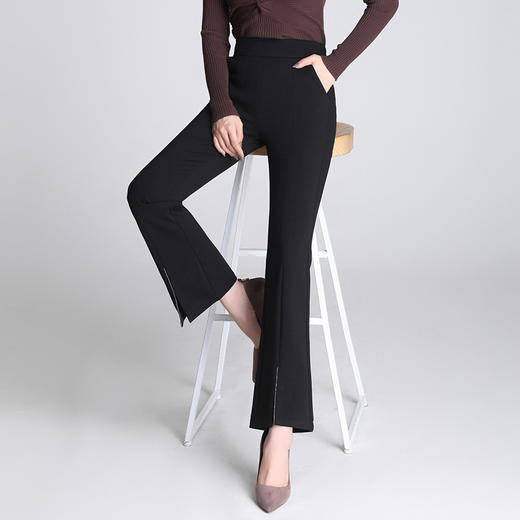 QQY-2117新款弹力开叉微喇裤韩版休闲裤 商品图2