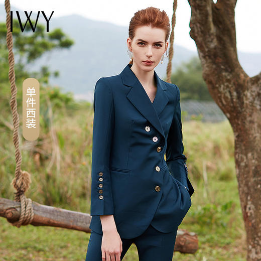 IWY/欧洲站早小众设计感英伦风腰带小西装职业OL修身洋气西服套装女CP9314 商品图11
