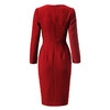 J5380367B颈袖添香春秋长袖红色收腰显瘦包臀气质职业装连衣裙女J5380367B 商品缩略图4