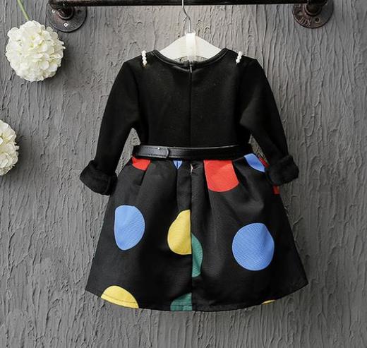 【童装】新款韩版裙子腰带儿童装洋气连衣裙 商品图1