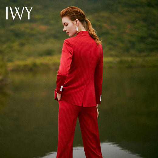 IWY/红色条纹长袖西装喇叭裤套装CP9311 商品图5