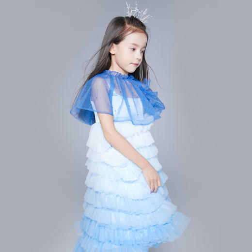 pureshare蓬纱馆公主裙 女童礼服儿童连衣裙蓬蓬裙渐变生日礼服-蓝莓蛋糕渐变裙 商品图4