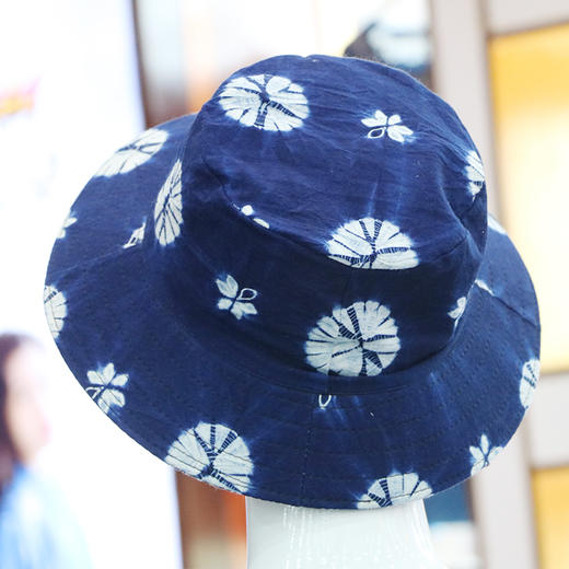 x720064湘西蜡妹蜡染扎染技艺圆形扎染土布帽内外均可佩戴男女通用