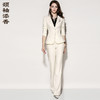 孤品-J81A2238A颈袖添香2024春秋气质女神范职业装套装女白色小西装正装西服J81A2238A不退可换 商品缩略图0