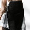 J9253595A颈袖添香春夏季新款黑色蕾丝半身裙包臀网纱仙女裙女中长款鱼尾裙J9253595A 商品缩略图2
