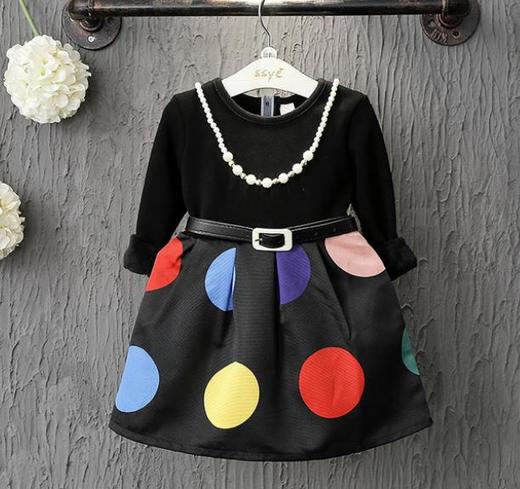 【童装】新款韩版裙子腰带儿童装洋气连衣裙 商品图0