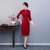 WXG-19988中式复古婚宴南韩丝礼服旗袍 商品缩略图0