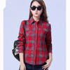 MY-6609-3新款韩版修身大码纯棉格子衬衫 商品缩略图0