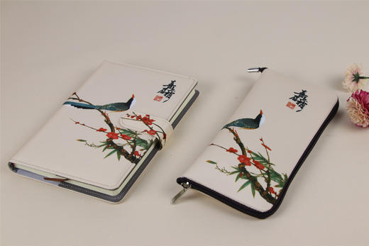 国礼丝绸笔记本创意中国风复古典云锦丝绸加厚记事本日记本笔记本 商品图1