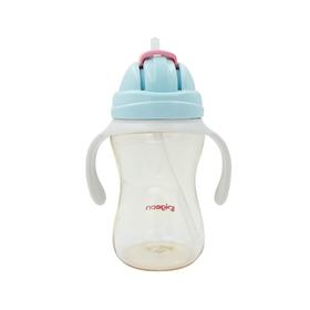 【一般贸易】贝亲 双耳便携300ml大容量PPSU吸管杯新鲜粉 DA106