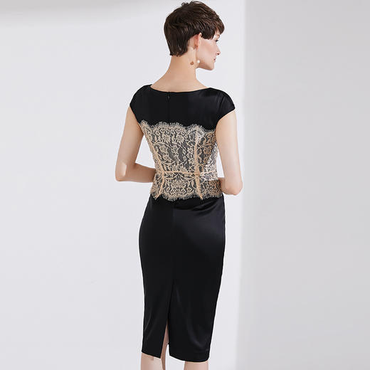 孤品-“蕾丝故事”J9283833颈袖添香新款OL显瘦修身包臀气质职场装连衣裙女中长款J9283833不退可换 商品图2