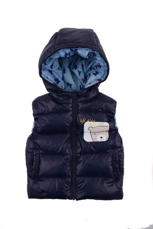 棉果果秋冬季男童女童连帽羽绒马夹M402171919750 商品图1