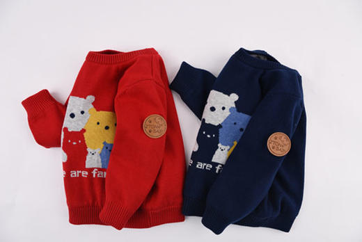 棉果果秋冬季男童小熊套头挂里毛衣M412160519657 商品图2