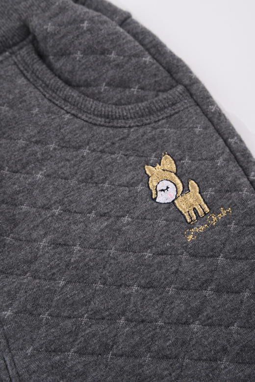 棉果果秋冬季女童瘦腿提花空气层长裤 M422200619725 商品图1