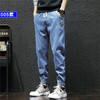 秋季弹力宽松牛仔裤男士工装裤哈伦裤大码小脚束脚裤9分裤胖子 商品缩略图7