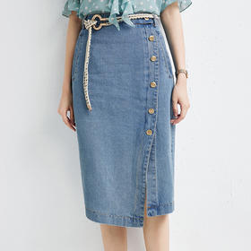 XQ-192130秋季新款原创精品韩版设计感牛仔半身裙（配腰带）