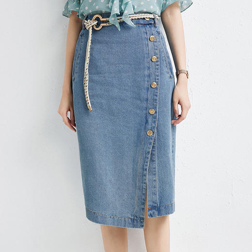 XQ-192130秋季新款原创精品韩版设计感牛仔半身裙（配腰带） 商品图0