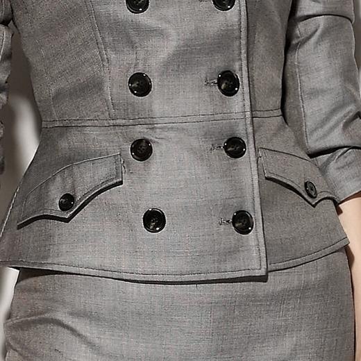 J8102248颈袖添香2019春秋季新款名媛时尚OL职业装正装修身羊毛商务套装女J8102248 商品图3