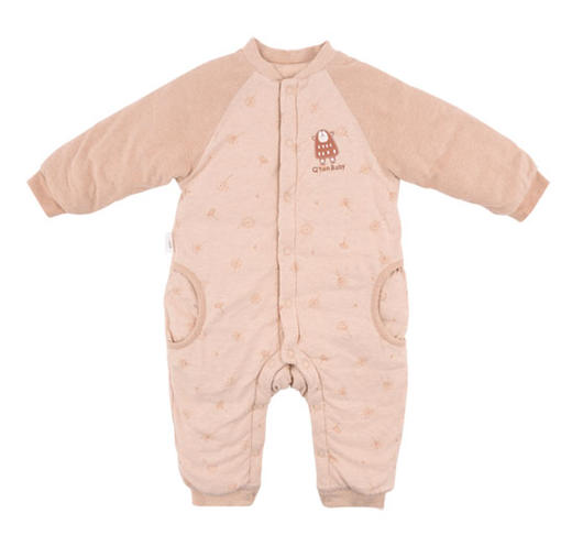 棉果果冬季新疆彩棉男童女童夹棉对开哈衣连体衣连身衣哈衣M401722819616 商品图1