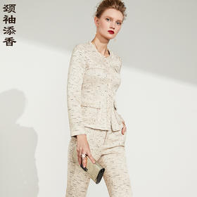 孤品 3005颈袖添香时尚修身优雅气质女神范名媛小香风套裤 正码正拍 不退不换