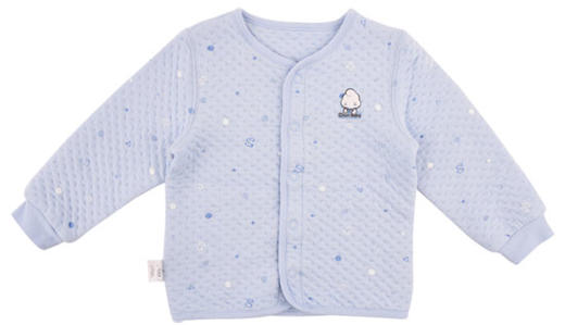 棉果果秋冬季有机棉纱男童女童空气层对开上衣M401141619634 商品图3