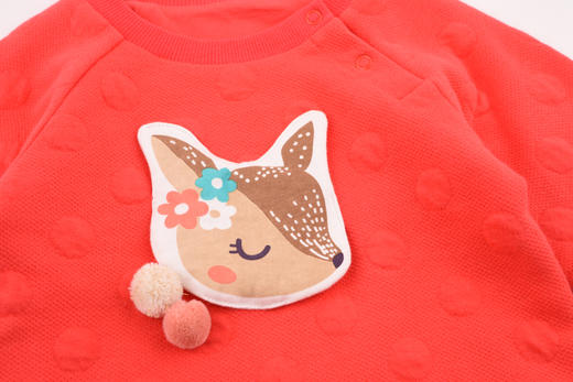 棉果果秋冬季女童涤包氨空气层挂里娃娃衫卫衣M422180619709 商品图1