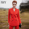 IWY/橘红色西装双排扣职业套装CP9308 商品缩略图5