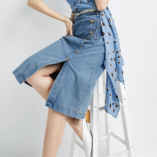 XQ-192130秋季新款原创精品韩版设计感牛仔半身裙（配腰带） 商品图1