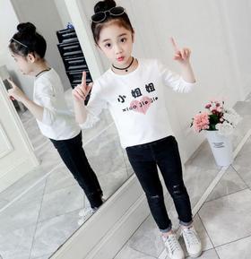 【童装】秋款女孩套头长袖T恤