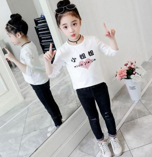 【童装】秋款女孩套头长袖T恤 商品图0