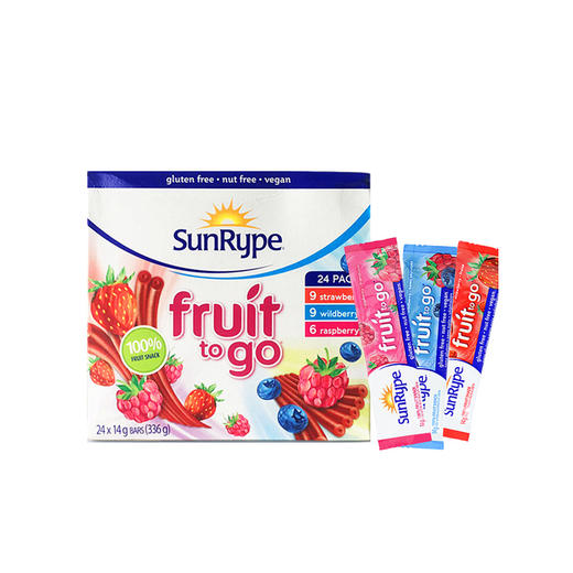 【一般贸易】加拿大进口SunRype儿童宝宝零食水果条果丹皮24条 商品图0